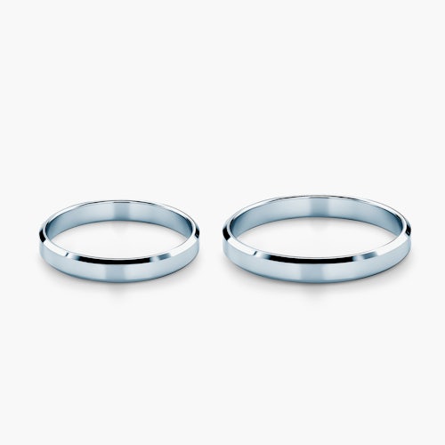 Obrączki ślubne: białe złoto, z fazą, 3 mm